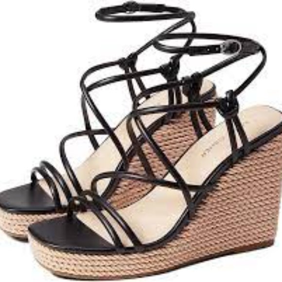 Marc Fisher Zesty Wedges Size 7.5 BRAND NEW Black - Picture 1 of 2